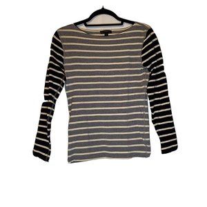 J. Crew Women’s Size S Two Toned Gray/blue Striped Long Sleeve Top